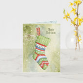 Weihnachtssocke Karte (Gelbe Blume)