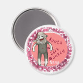 Weihnachtssocke Monkey Santa Magnet (Vorderseite/Rückseite)
