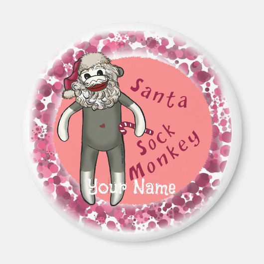 Weihnachtssocke Monkey Santa Magnet (Vorne)