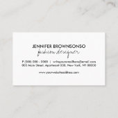 Weihnachtssocke Visitenkarte (Rückseite)