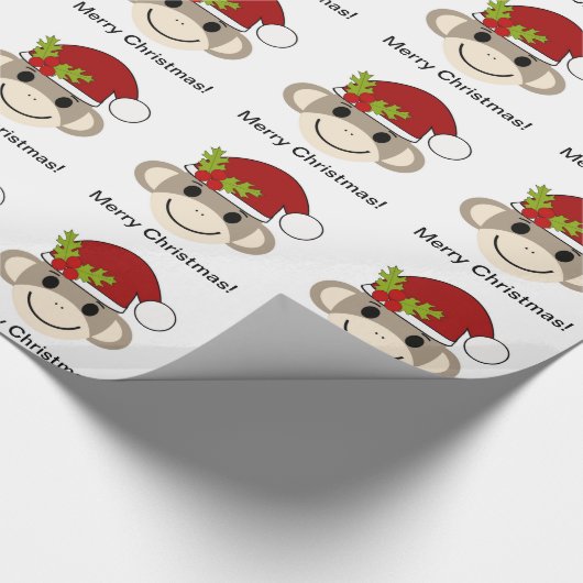 Weihnachtssocken-Affe-Packpapier Geschenkpapier (Ecke)