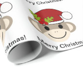 Weihnachtssocken-Affe-Packpapier Geschenkpapier (Rolleneckpunkt)