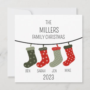 Weihnachtssocken als Familie von vier