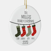 Weihnachtssocken als Familie von vier Keramik Ornament (Rechts)