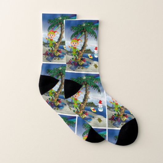 Weihnachtssocken, Beach Bum Santa Socken (Paar)