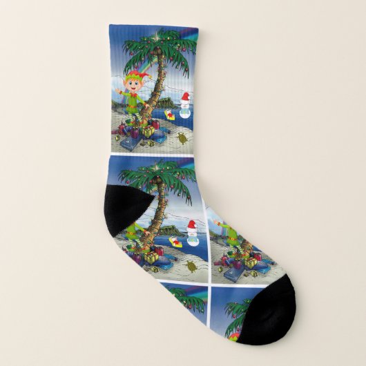 Weihnachtssocken, Beach Bum Santa Socken (Links - Innen)
