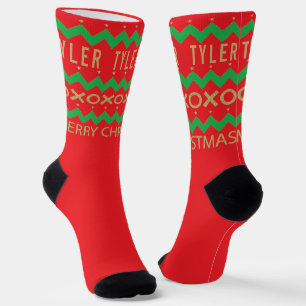 Weihnachtssocken Chevron-Design Socken