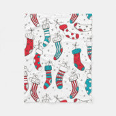 Weihnachtssocken Fleecedecke (Vorderseite)