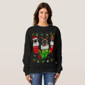 Weihnachtssocken Funny Siamese Cat Lover Xmas Ligh Sweatshirt (Vorne ganz)