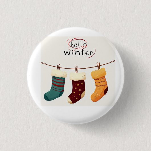 Weihnachtssocken Geschenke Button (Vorderseite)