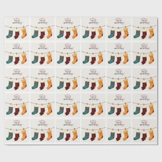 Weihnachtssocken Geschenkpapier (Flach)