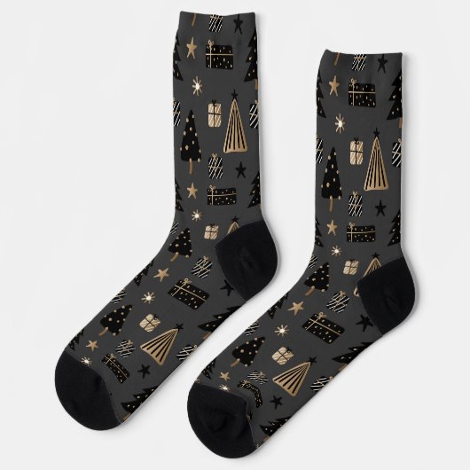 Weihnachtssocken grau socken (Linkes Detail)