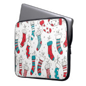 Weihnachtssocken Laptopschutzhülle (Vorderseite Links)