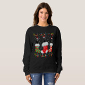 Weihnachtssocken Lights Santa Black Lab Labrador D Sweatshirt (Vorne ganz)