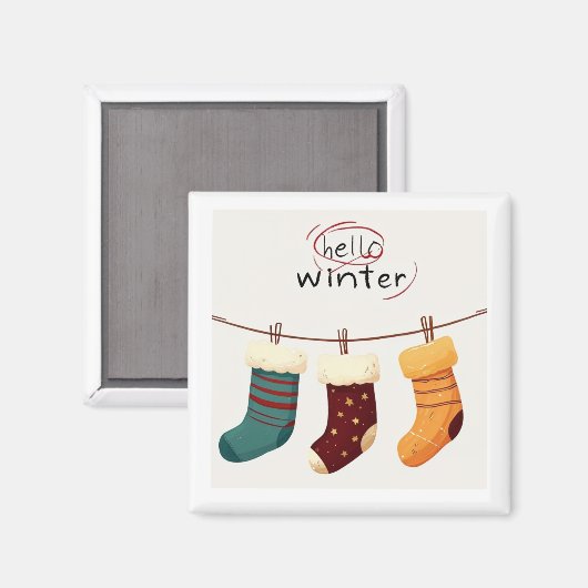 Weihnachtssocken Magnet (Vorderseite/Rückseite)