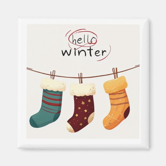 Weihnachtssocken Magnet (Vorne)