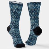 Weihnachtssocken mit verschiedenen Schneekristalle Socken (Gewinkelt)