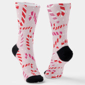 Weihnachtssocken mit Zuckerstangen-Muster Socken (Gewinkelt)