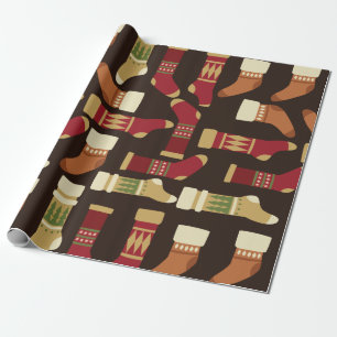 Weihnachtssocken Muster Geschenkpapier