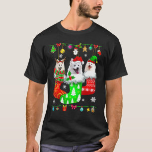 Weihnachtssocken Pajama American Eskimo Doppy Pupp T-Shirt