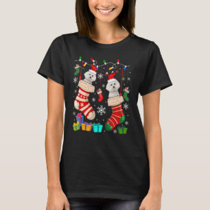 Weihnachtssocken Pajama Bichon Frise Doppy Welpe T-Shirt