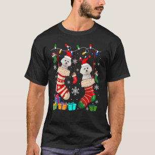 Weihnachtssocken Pajama Bichon Frise Doppy Welpe T-Shirt