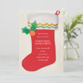 Weihnachtssocken-Party Einladung (Stehend Vorderseite)