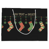 Weihnachtssocken - Saison-Strümpfe fügen Text hinz Große Geschenktüte (Rückseite)