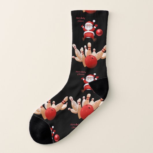 Weihnachtssocken, Santa Bowling Socken (Links - Außen)