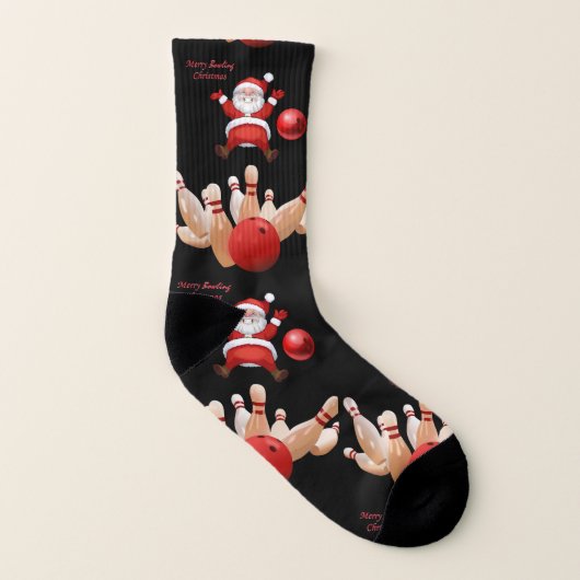 Weihnachtssocken, Santa Bowling Socken (Rechts - Außen)