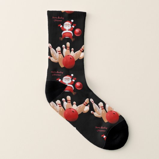 Weihnachtssocken, Santa Bowling Socken (Links - Innen)