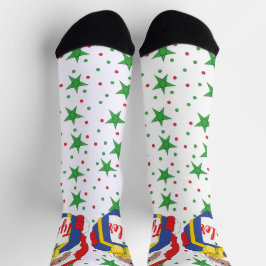 Weihnachtssocken Santa Dunkler Socken