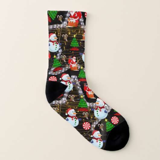 Weihnachtssocken, Schneemann Socken (Links - Innen)