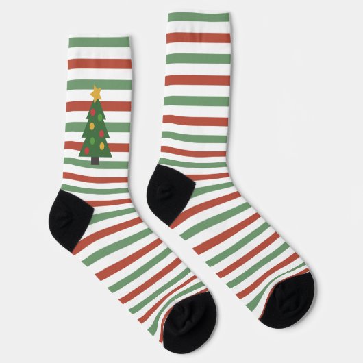 Weihnachtssocken, Streifen und Baum Socken (Rechts)