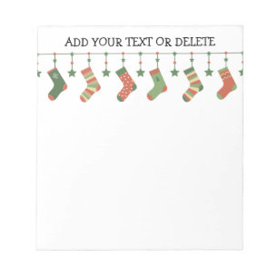 Weihnachtssocken Strümpfe Garlandtexte Notizblock