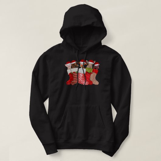 Weihnachtssocken Tiere Pferdeziege Hühnerfleisch Hoodie (Design vorne)