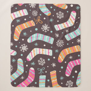 Weihnachtssocken und Schneeflocken: Vintages Muste Sherpadecke