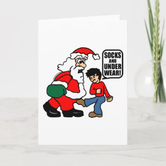 WEIHNACHTSsocken UND -UNTERWÄSCHE Feiertagskarte