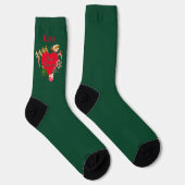 Weihnachtssocken "Weihnachtsmann-RentierherzenCrew Socken (Rechts)