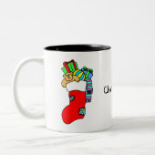 Weihnachtssocken Zweifarbige Tasse (Links)