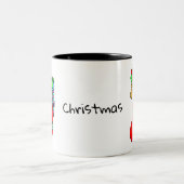 Weihnachtssocken Zweifarbige Tasse (Mittel)