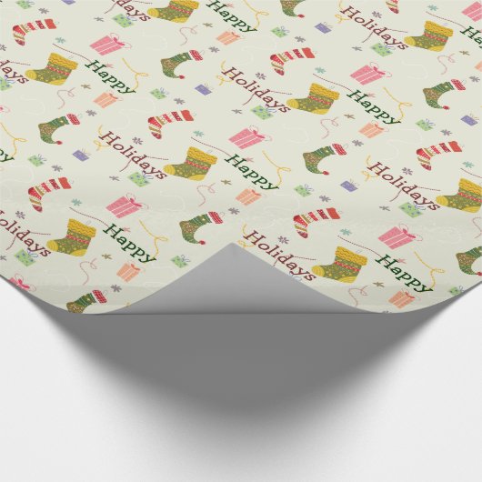 Weihnachtssockparade Geschenkpapier (Ecke)