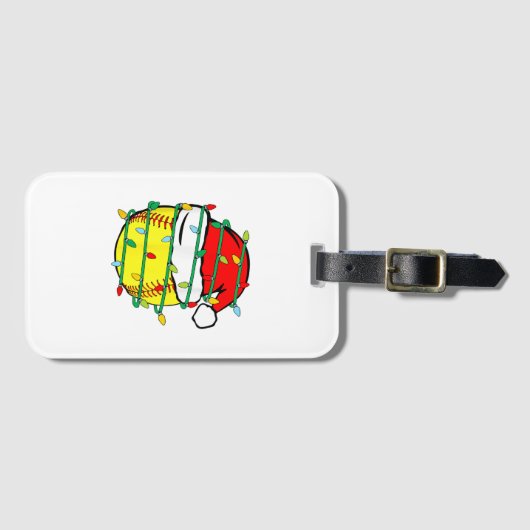 WeihnachtsSoftball Gepäckanhänger (Vorderseite (Horizontal))