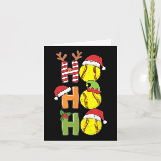 WeihnachtsSoftball Ho Ho Softball Xmas Sport Me Karte (Vorderseite)