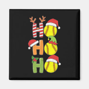 WeihnachtsSoftball Ho Ho Softball Xmas Sport Me Magnet