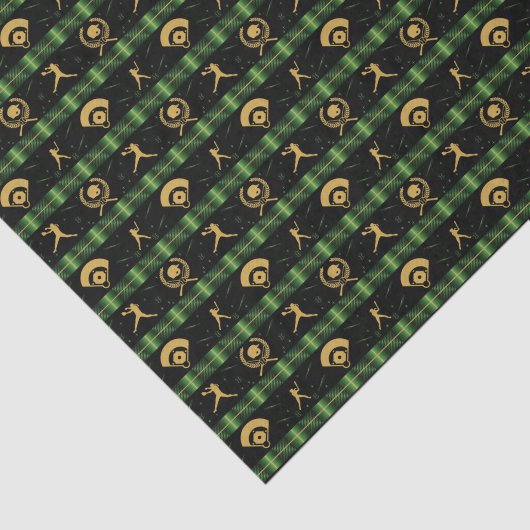 WeihnachtsSoftball-Player - Girls Grüner Karo Seidenpapier (Ausschnitt)