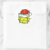 WeihnachtsSoftball Runder Aufkleber (Tasche)
