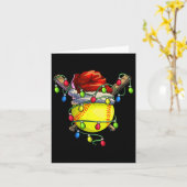 WeihnachtsSoftball Weihnachtsbeleuchtung Softball Karte (Gelbe Blume)