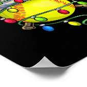 WeihnachtsSoftball Weihnachtsbeleuchtung Softball Poster (Ecke)