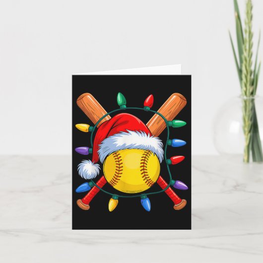 WeihnachtsSoftball Xmas Weihnachtsmann Mens Mäzen  Karte (Vorderseite)